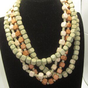 Plunder Wood Bead Necklace Multi Colored
